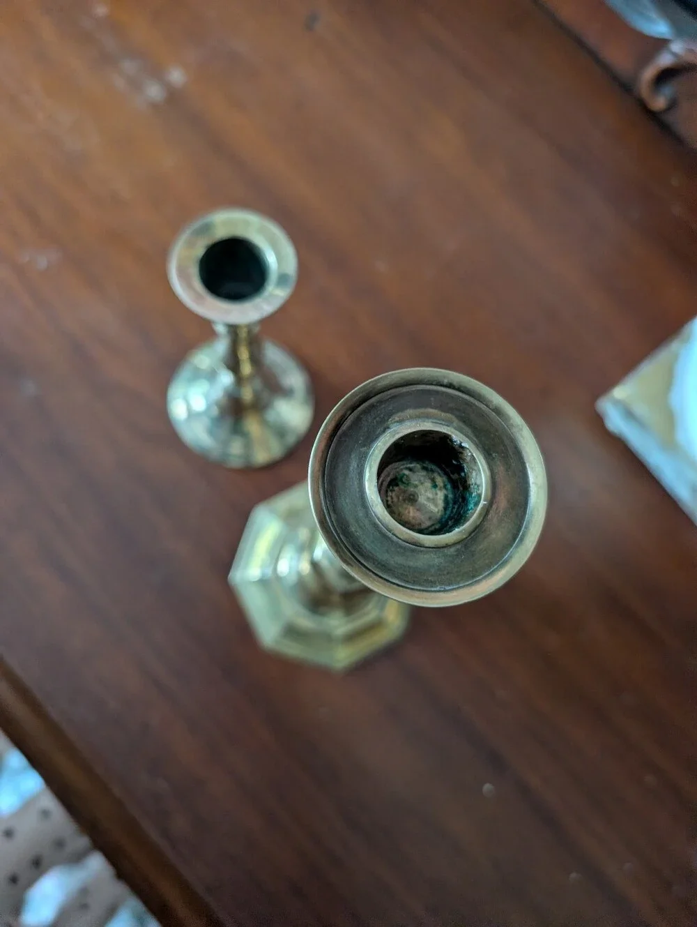 Vintage, mismatched, Solid Brass Classic Design Candle holders, Made in India